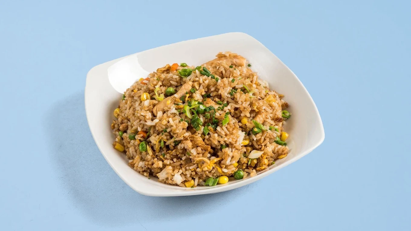 Τηγανητό ρύζι wok με αυγό, λαχανικά και φρέσκο κρεμμύδι