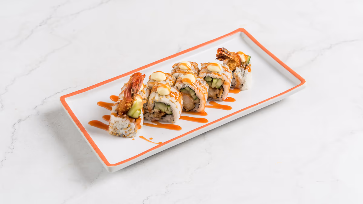 Πιατέλα rolls με spicy mayo